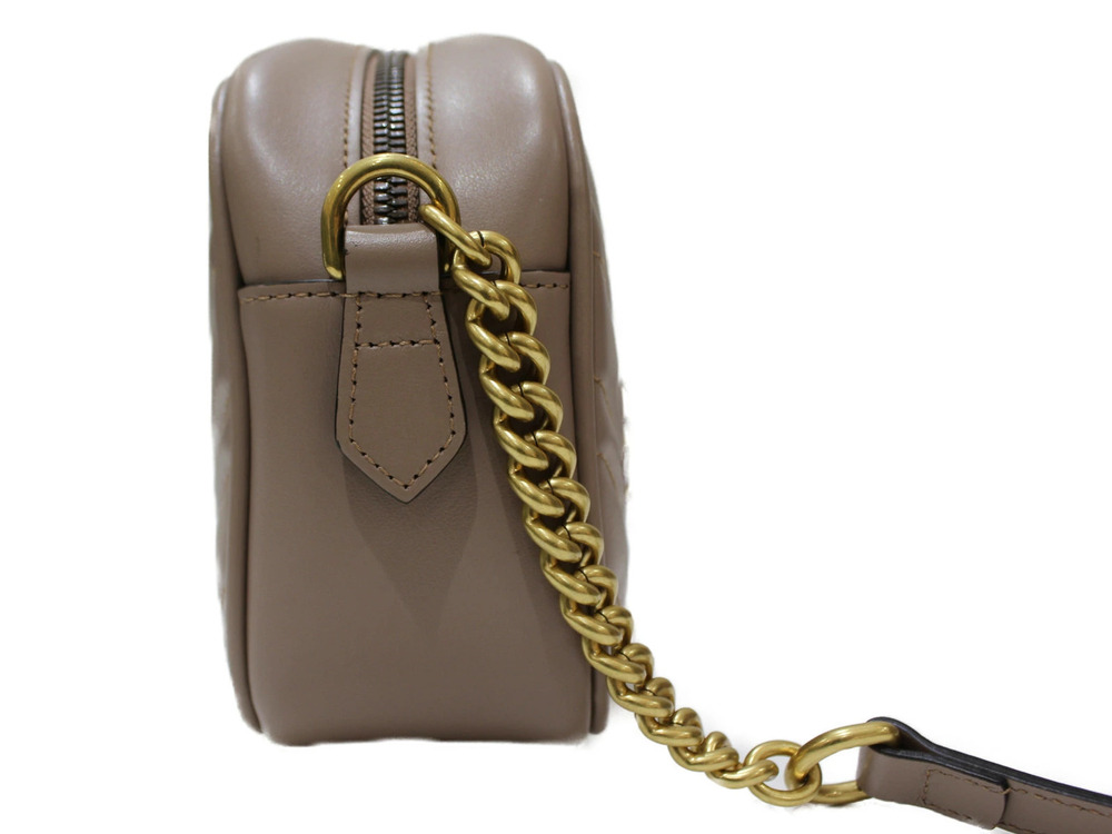 Gucci Matte Quilted Beige Bag GG Shoulder Marmont UnWith Leather Bag Tan